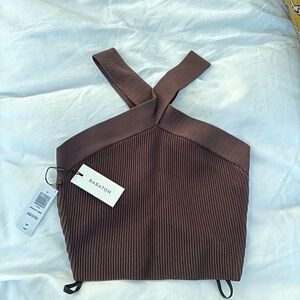 NWT ARITZIA brown halter babaton top